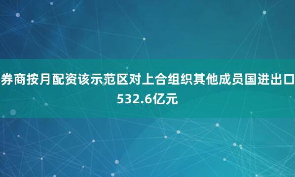 券商按月配资该示范区对上合组织其他成员国进出口532.6亿元